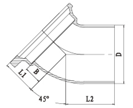 B型45度單承彎頭結構圖