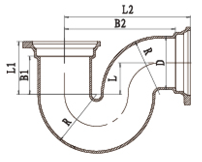 B型P存水彎結構圖