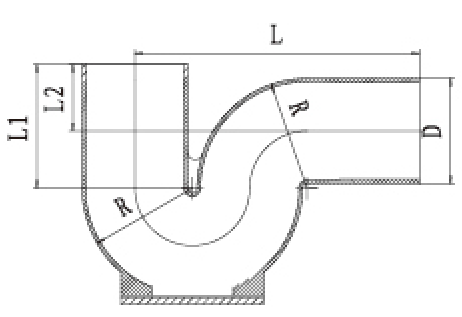 W型帶門P存水彎結構圖